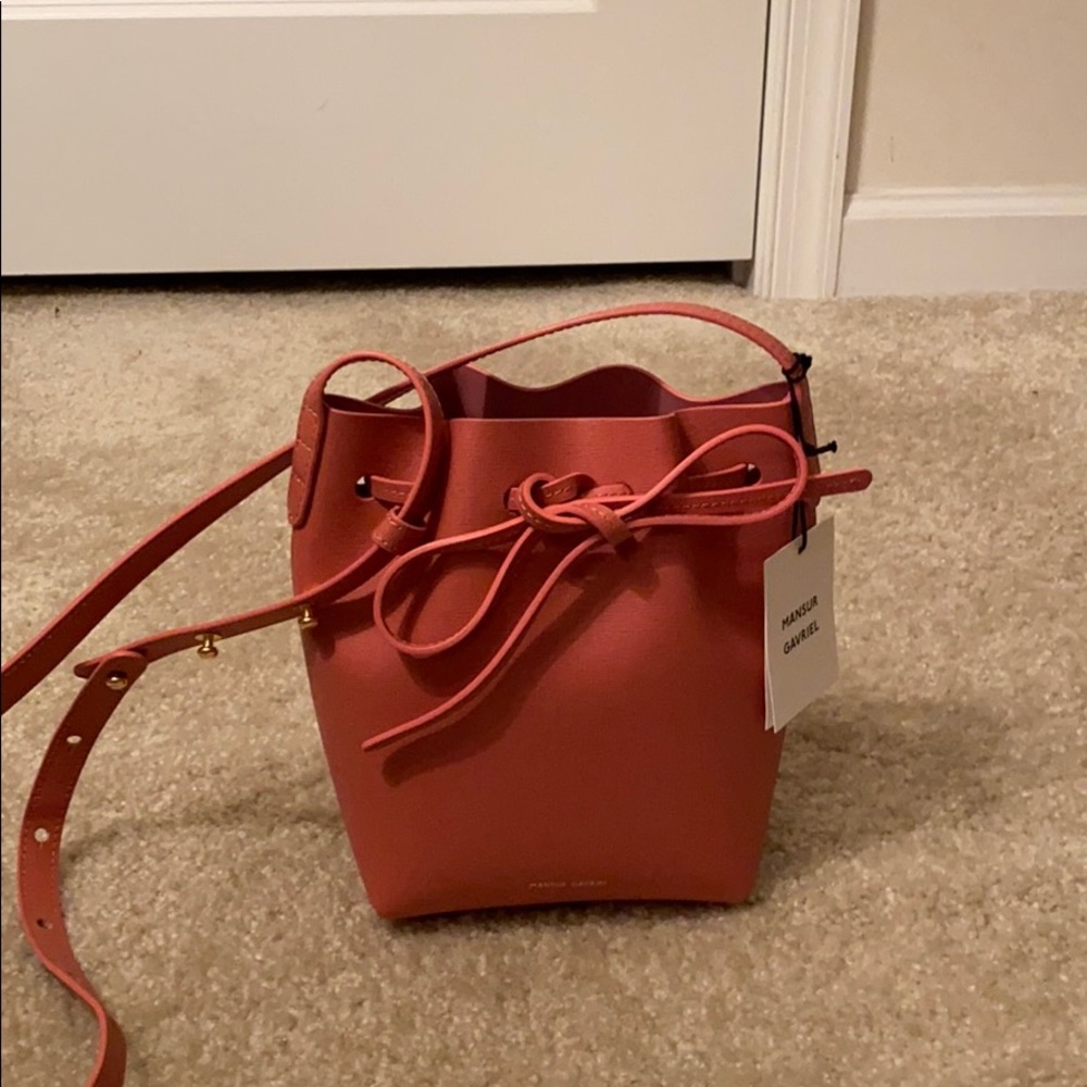 Small saffiano mini mini drawstring bag
